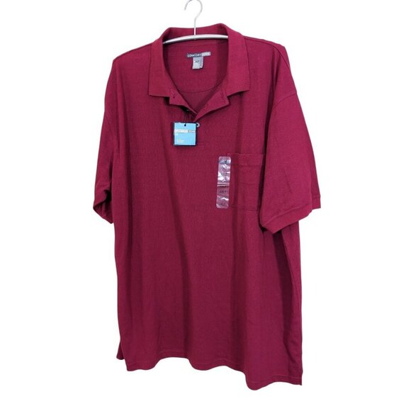 Comfort Zone Polo Shirt Men 4XLT Burgundy Red Casual Preppy Golf Dry Action Tech - Picture 1 of 6